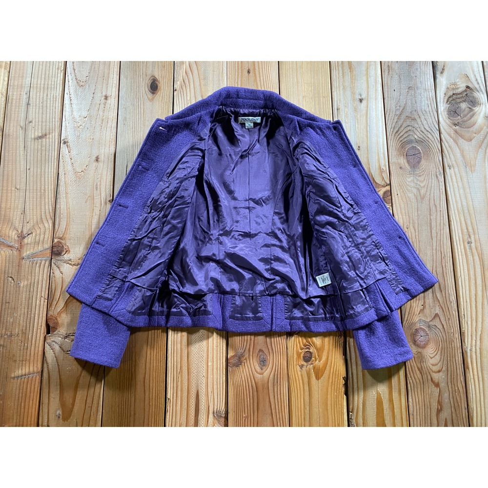 Pendleton Purple 100% Merino Wool Button Front Jacket Women XS 1960s Mod Style - Picture 5 of 7